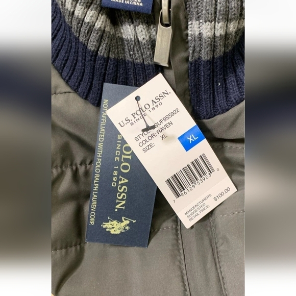 RALPH LAUREN US Polo Assn Men's Bomber Sweater Jacket Full Zip , NEW XL - Picture 5 of 7